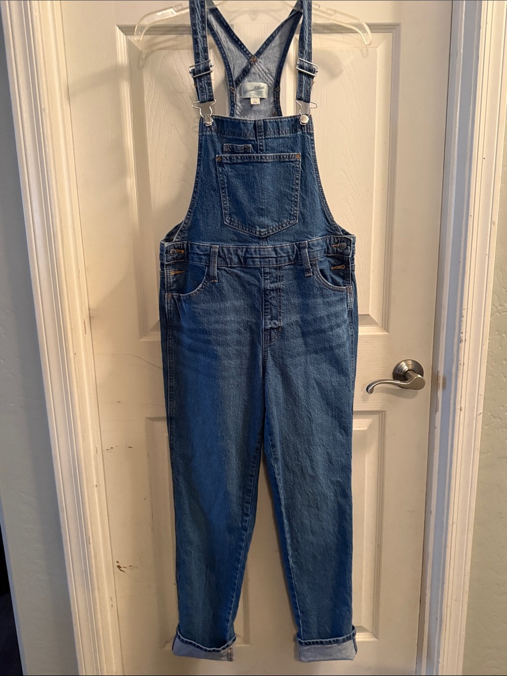 Universal Thread Classic Blue Denim Overalls with Adjustable Straps